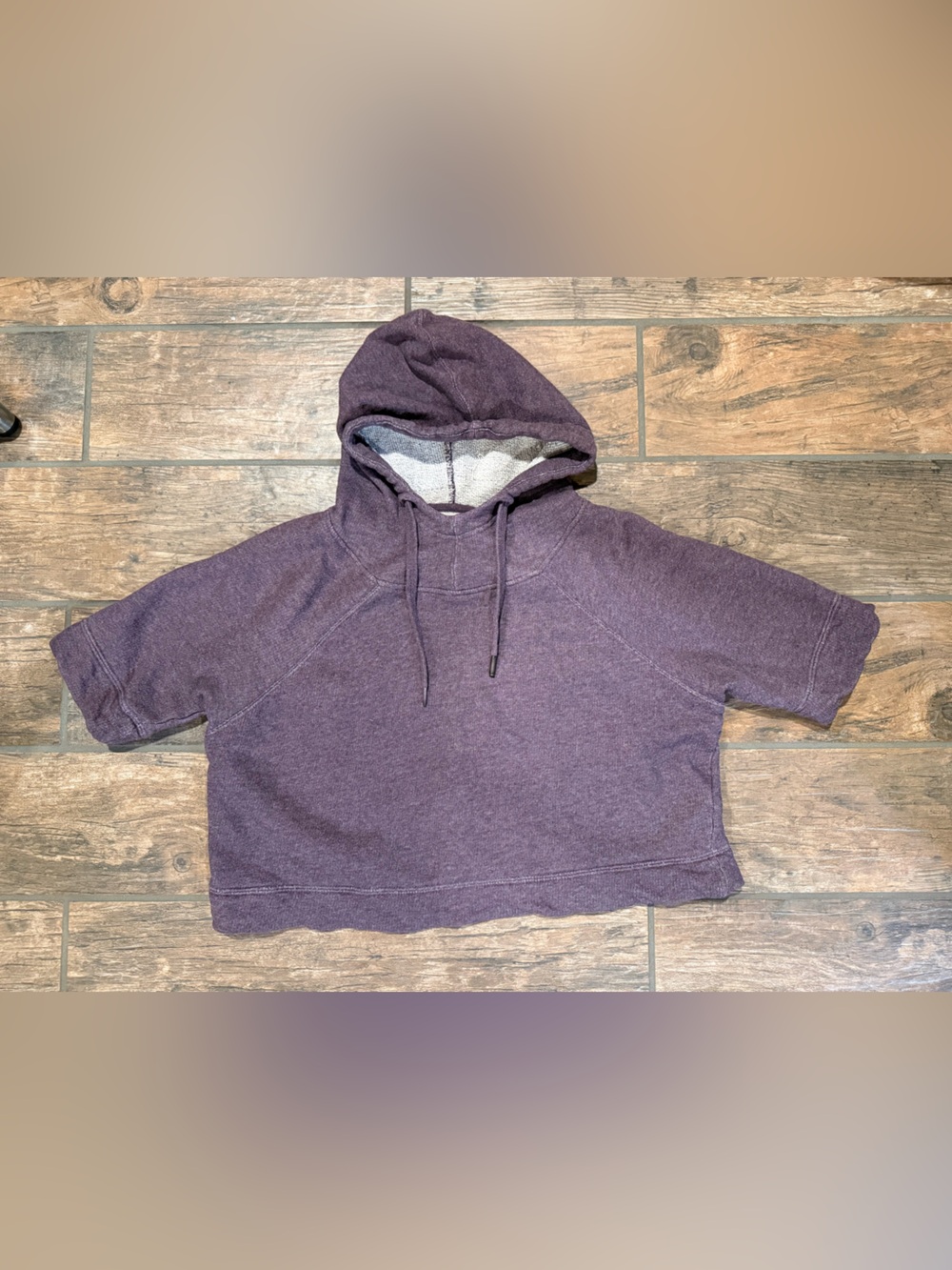 Pact Heathered Purple Cropped Hoodie